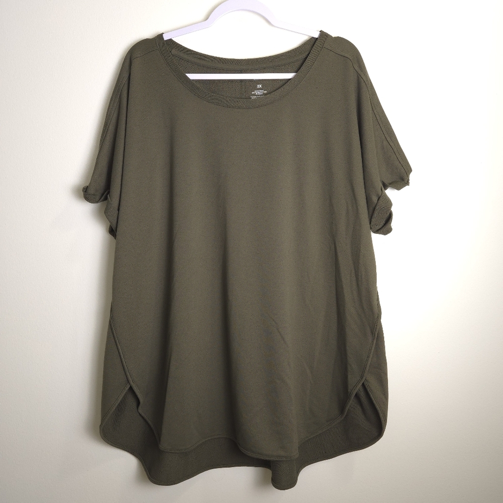 Sonoma‎ Olive Green Oversized Relaxed Tee 2XL Minimalist Casual